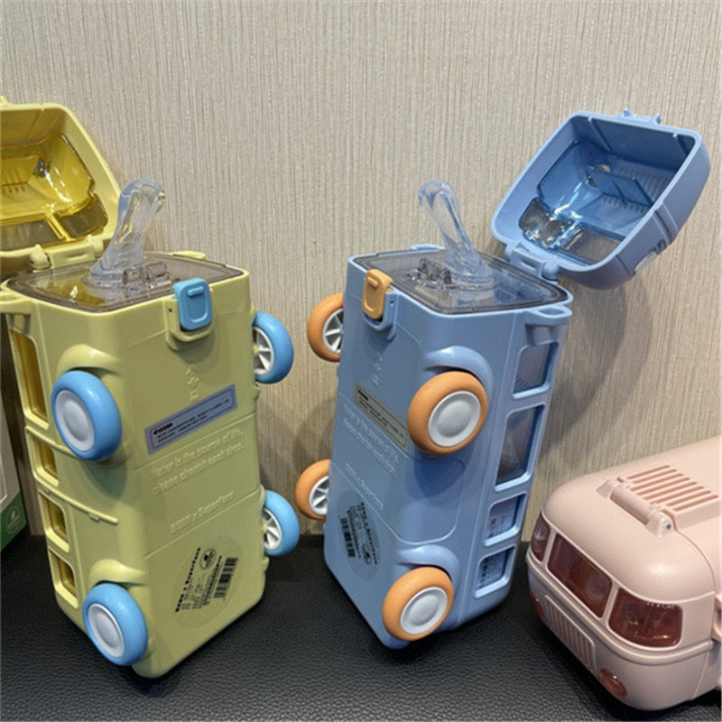 Air Up Water Bottle Baby Cartoon Car Straw Cup Tritan Material Children&#39;s Summer Absorbent Square Cup Tyeso Drinking Detachable