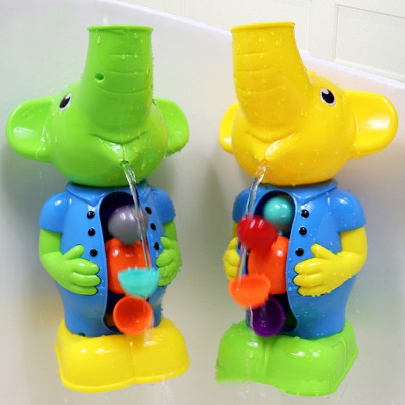 Kids Shower Bath Toys Cute Yellow Duck Waterwheel Elephant Toys Baby Faucet Bathing Water Spray Tool Dabbling Toy  baby toys